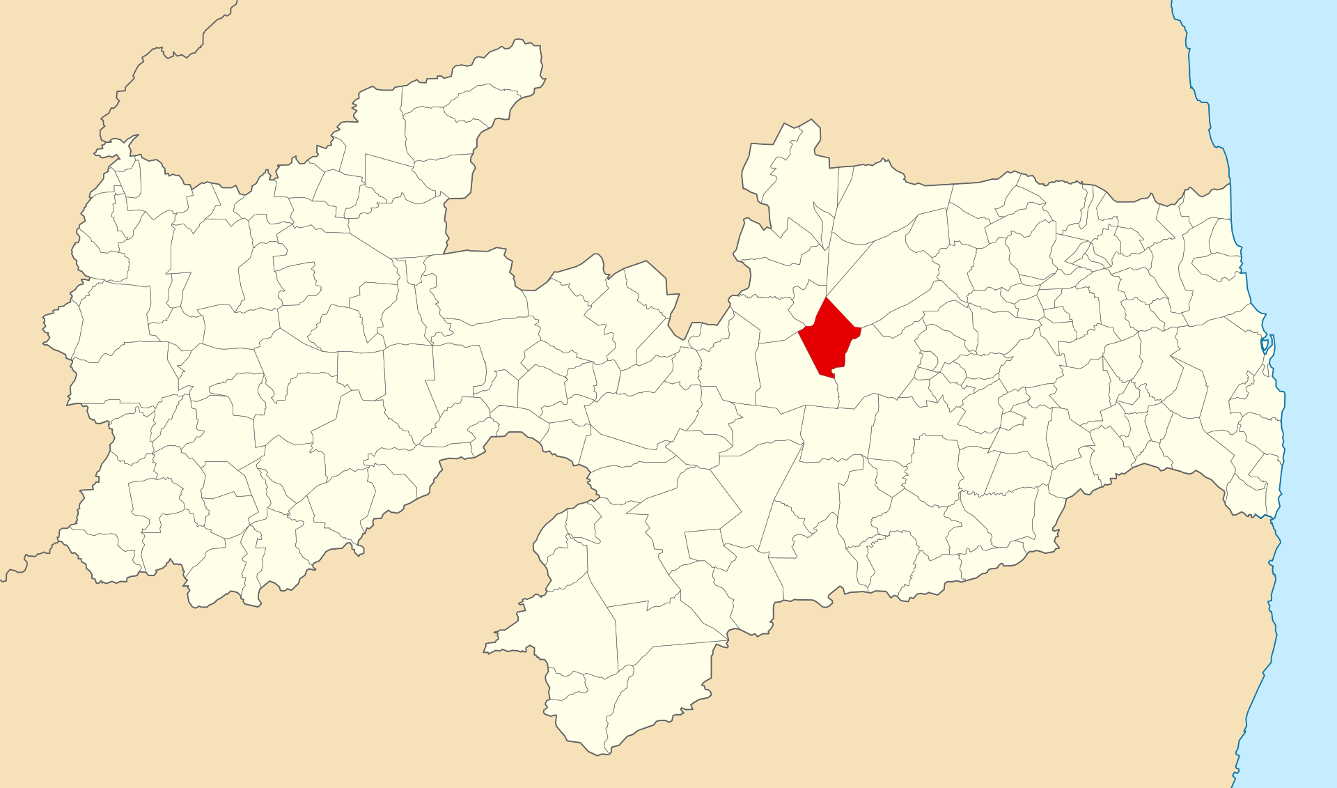 Olivedos localizado na Paraíba